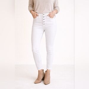 Madewell High-Rise Skinny Crop Jeans White Button Fly Size 26